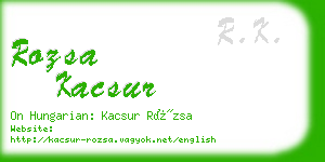 rozsa kacsur business card